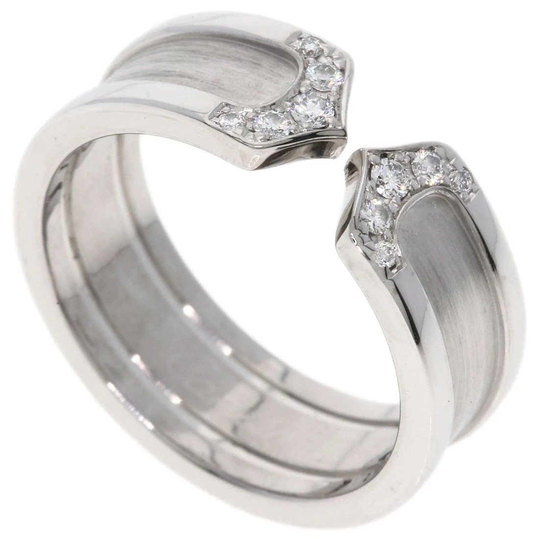 CARTIER RING DIAMOND RING K18 WHITE GOLD: CARTIER Ring Diamond Ring K18 White Gold Brand: CARTIER Type/Style: Ring Material: K18 White Gold, Color: Silver Size: 5.75(US) Accessories: None Accessories Notice: When purchasing pre-ow