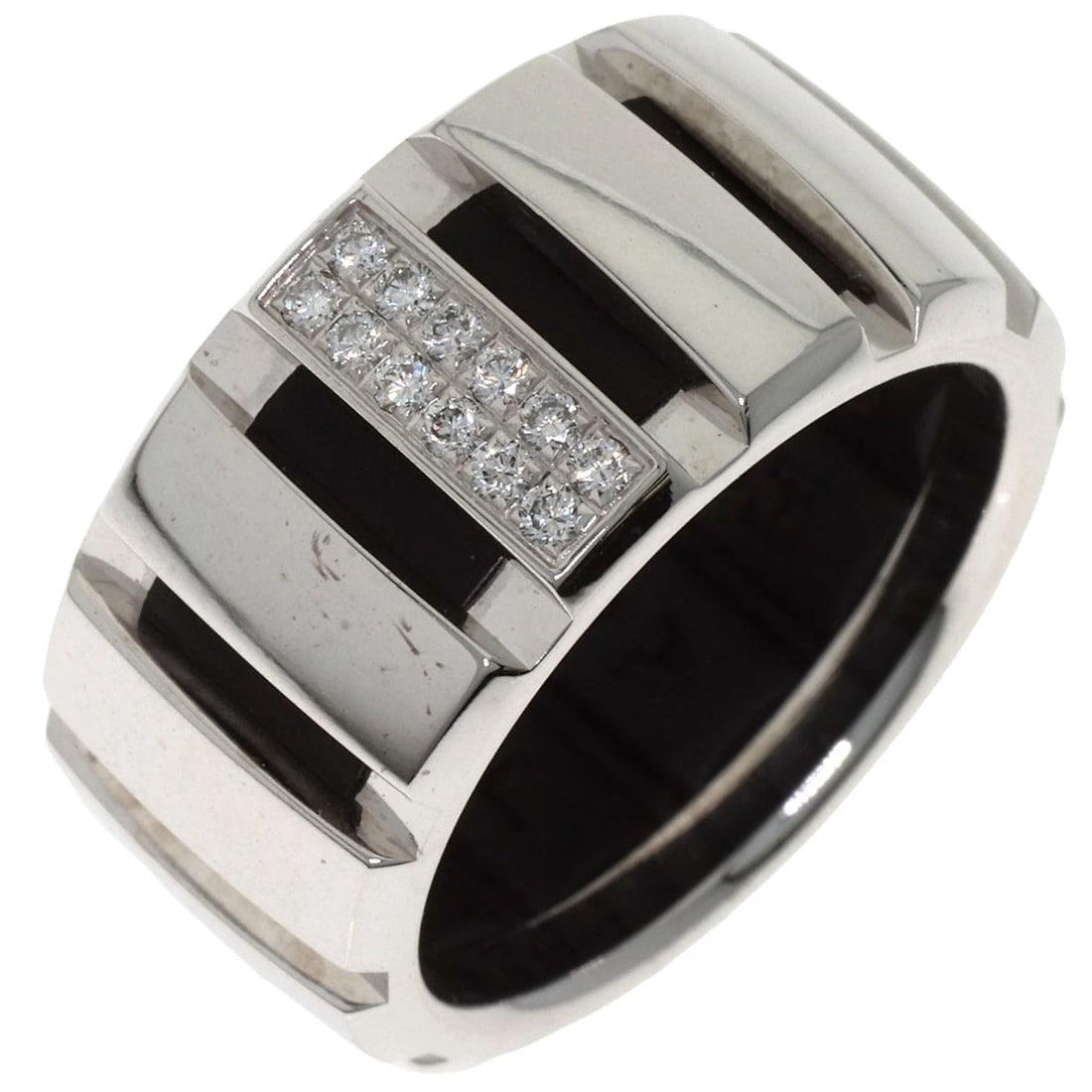 CHAUMET RING K18 WHITE GOLD: Chaumet Ring K18 White Gold Brand: Chaumet Type/Style: Ring Material: K18 White Gold, Main Stone Natural Color: Silver Size: 5.25(US) Accessories: None Accessories Notice: When purchasing