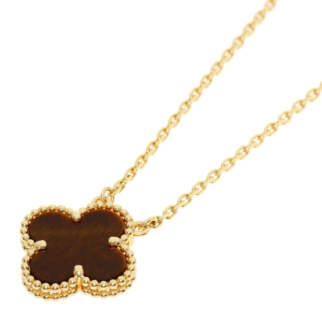 VAN CLEEF & ARPELS EYE NECKLACE K18 YELLOW GOLD: Van Cleef & Arpels Eye Necklace K18 Yellow Gold Brand: Van Cleef & Arpels Type/Style: Necklace Material: K18 Yellow Gold, Main Stone Taiga Eye Color: Gold Size: Chain Length:16.5inch/42cm Chain Width: