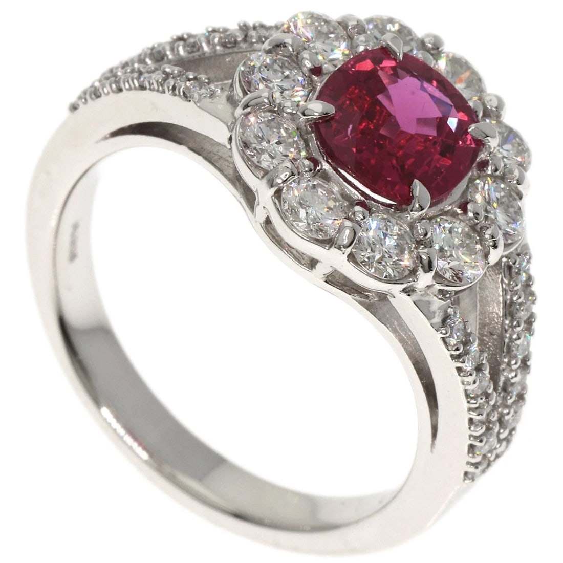RUBY DIAMOND RING PLATINUM PT900 (1 of 8)