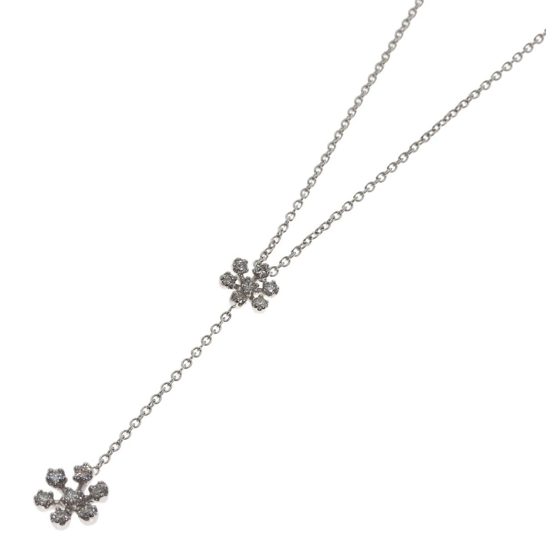 PONTE VECCHIO DIAMOND NECKLACE K18 WHITE GOLD: Ponte Vecchio Diamond Necklace K18 White Gold Brand: Ponte Vecchio Type/Style: Necklace Material: K18 White Gold, Color: Silver Size: Chain Length:15.6inch/39.5cm Chain Width:0.4inch/1mm Top Size:1.5i