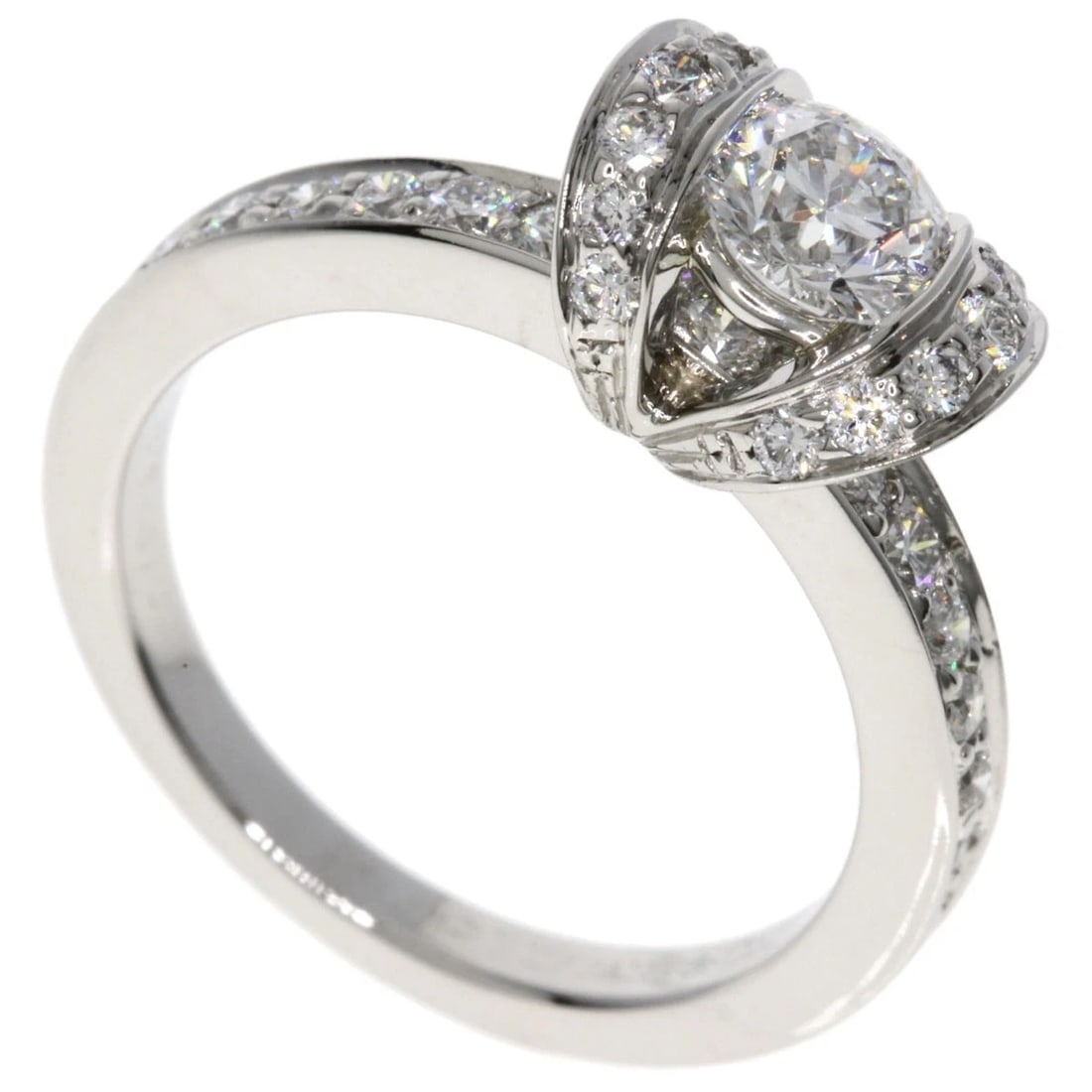 TIFFANY&CO. RIBBON SOLITAIRE DIAMOND RING PLATINUM PT950: TIFFANY&Co. Ribbon Solitaire Diamond Ring Platinum PT950 Brand: TIFFANY&Co. Type/Style: Ring Material: Platinum PT950, Color: Silver Size: 3(US) Accessories: None Accessories Notice: When