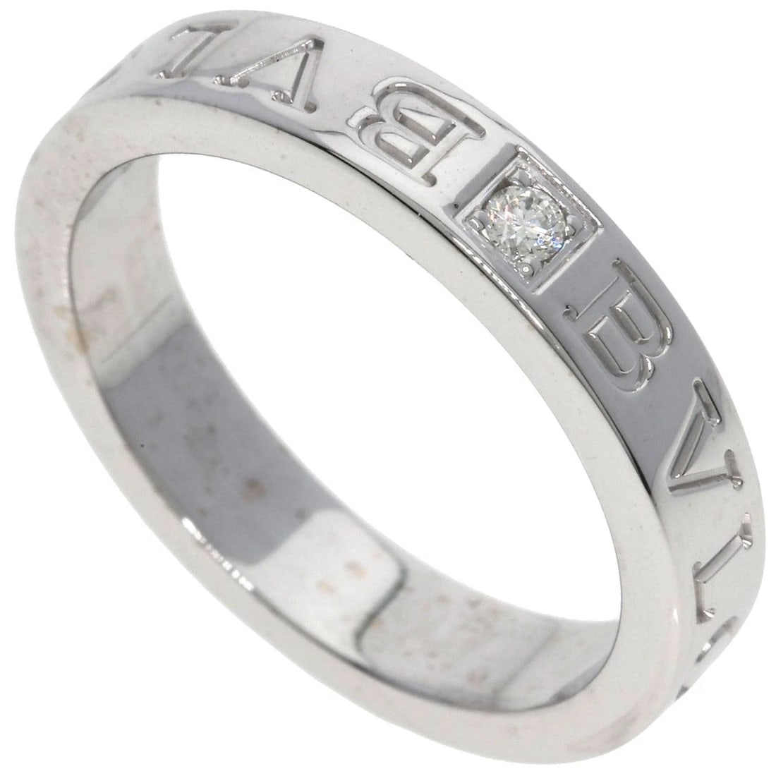BVLGARI DIAMOND RING K18 WHITE GOLD: BVLGARI Diamond Ring K18 White Gold Brand: BVLGARI Type/Style: Ring Material: K18 White Gold, Main Stone Natural Color: Silver Size: 7.75(US) Accessories: None Accessories Notice: When pur