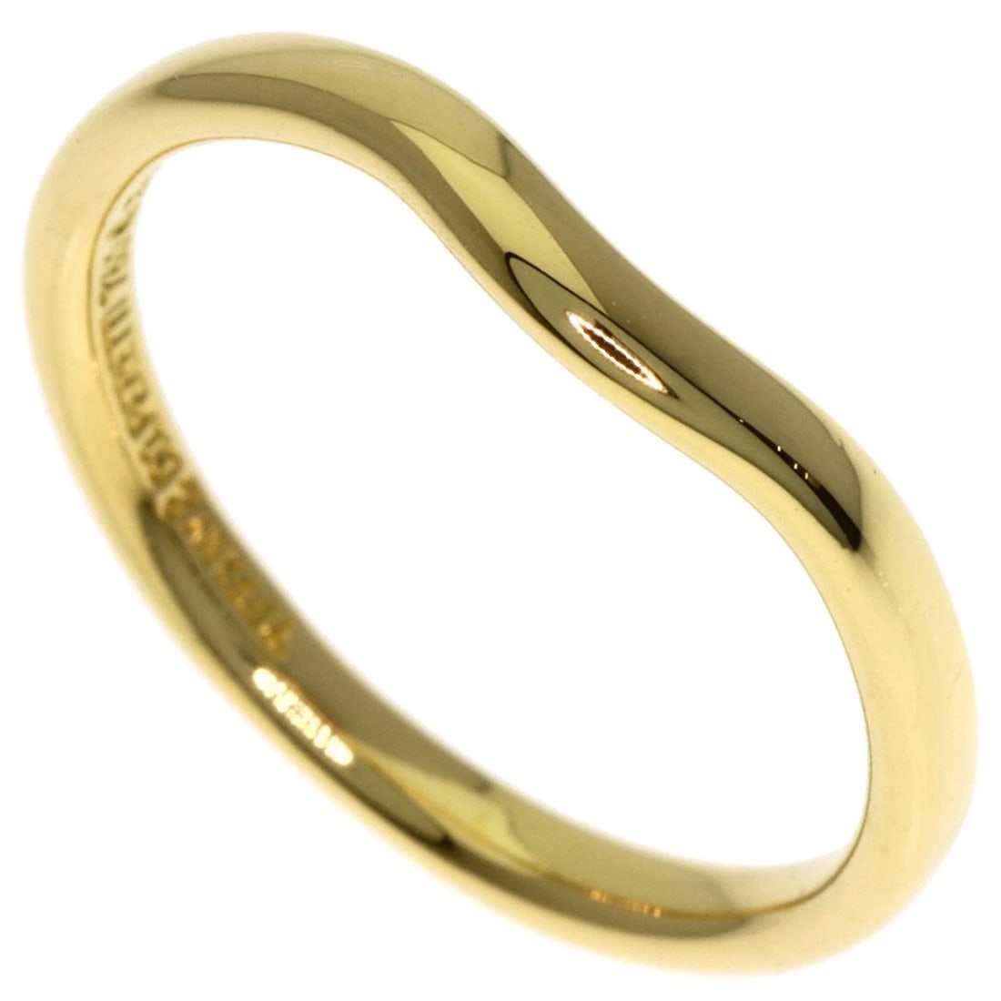 TIFFANY&CO. CURVED BAND RING K18 YELLOW GOLD: TIFFANY&Co. Curved band Ring K18 Yellow Gold Brand: TIFFANY&Co. Type/Style: Ring Material: K18 Yellow Gold, Color: Gold Size: 5.25(US) Accessories: None Accessories Notice: When purchasing pre-owned