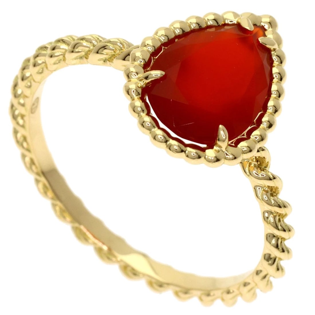 BOUCHERON RING K18 YELLOW GOLD: Boucheron Ring K18 Yellow Gold Brand: Boucheron Type/Style: Ring Material: K18 Yellow Gold, Main Stone Carnelian Color: Gold Size: 7(US) Accessories: None Accessories Notice: When purchasi