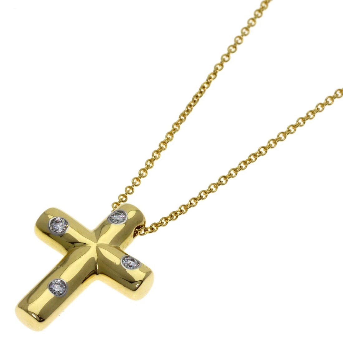 TIFFANY&CO. DIAMOND NECKLACE K18 YELLOW GOLD: TIFFANY&Co. Diamond Necklace K18 Yellow Gold Brand: TIFFANY&Co. Type/Style: Necklace Material: K18 Yellow Gold, Color: Gold Size: Chain Length:16.1inch/41cm Chain Width:0.4inch/1.1mm Top