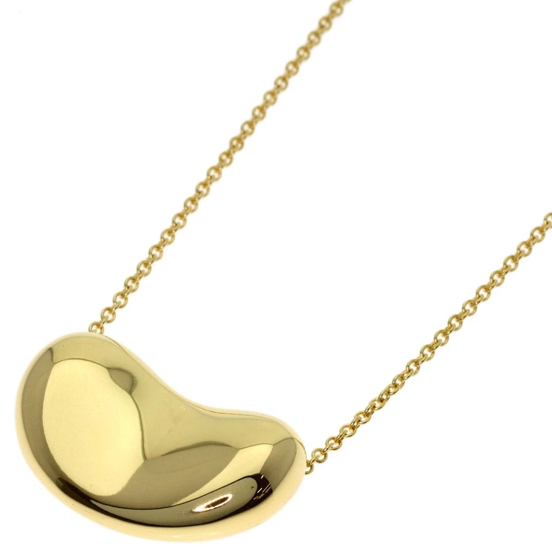 TIFFANY&CO. BEAN NECKLACE K18 YELLOW GOLD: TIFFANY&Co. Bean Necklace K18 Yellow Gold Brand: TIFFANY&Co. Type/Style: Necklace Material: K18 Yellow Gold, Color: Gold Size: Chain Length:16.1inch/41cm Chain Width:0.4inch/1.1mm Top