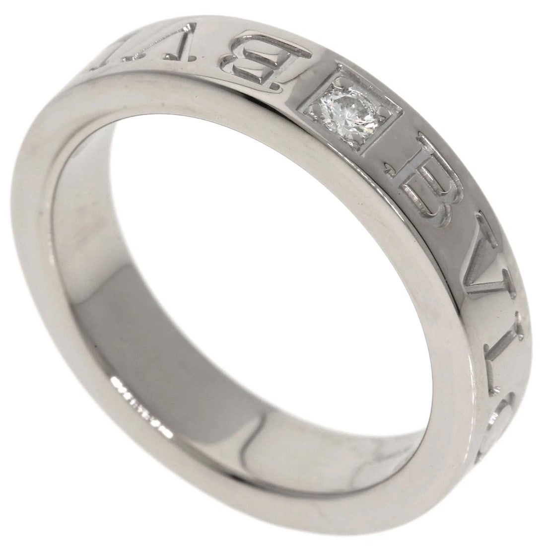 BVLGARI DIAMOND RING K18 WHITE GOLD: BVLGARI Diamond Ring K18 White Gold Brand: BVLGARI Type/Style: Ring Material: K18 White Gold, Color: Silver Size: 5(US) Accessories: None Accessories Notice: When purchasing pre-owned good