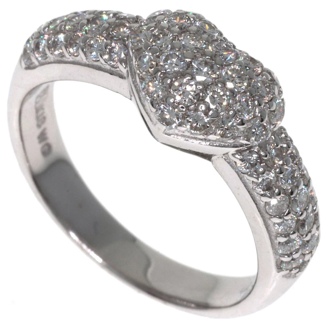 PONTE VECCHIO DIAMOND RING K18 WHITE GOLD: Ponte Vecchio Diamond Ring K18 White Gold Brand: Ponte Vecchio Type/Style: Ring Material: K18 White Gold, Color: Silver Size: 4.25(US) Accessories: None Accessories Notice: When purchasing pre-owned
