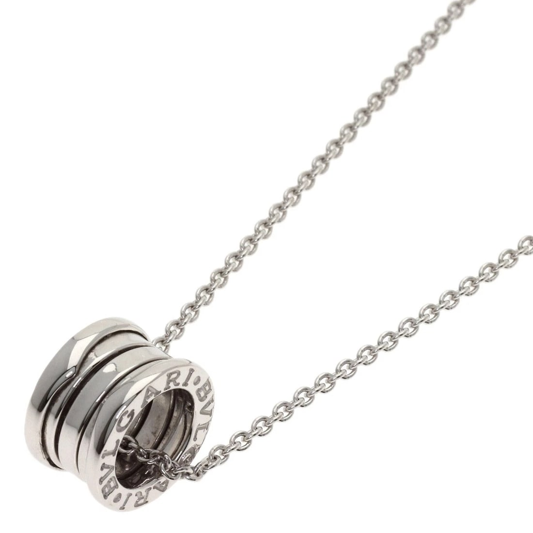 BVLGARI B.ZERO1 NECKLACE K18 WHITE GOLD: BVLGARI B.zero1 Necklace K18 White Gold Brand: BVLGARI Type/Style: Necklace Material: K18 White Gold, Color: Silver Size: Chain Length:15.7inch/40cm Chain Width:0.7inch/1.8mm Top Size:0.6inch/14.4x8.6