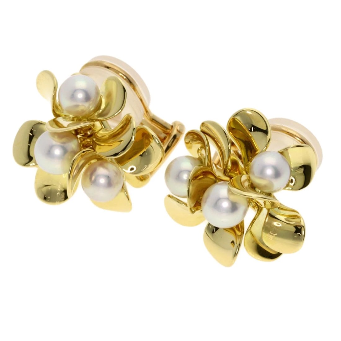 MIKIMOTOPEARL EARRING K18 YELLOW GOLD: MIKIMOTOPearl Earring K18 Yellow Gold Brand: MIKIMOTO Type/Style: Earring Material: K18 Yellow Gold, Main Stone Pearl Color: Gold Size: Stone Size:0.2inch/4.5-5.0mm Top Size:0.7inch/18x17.3mm