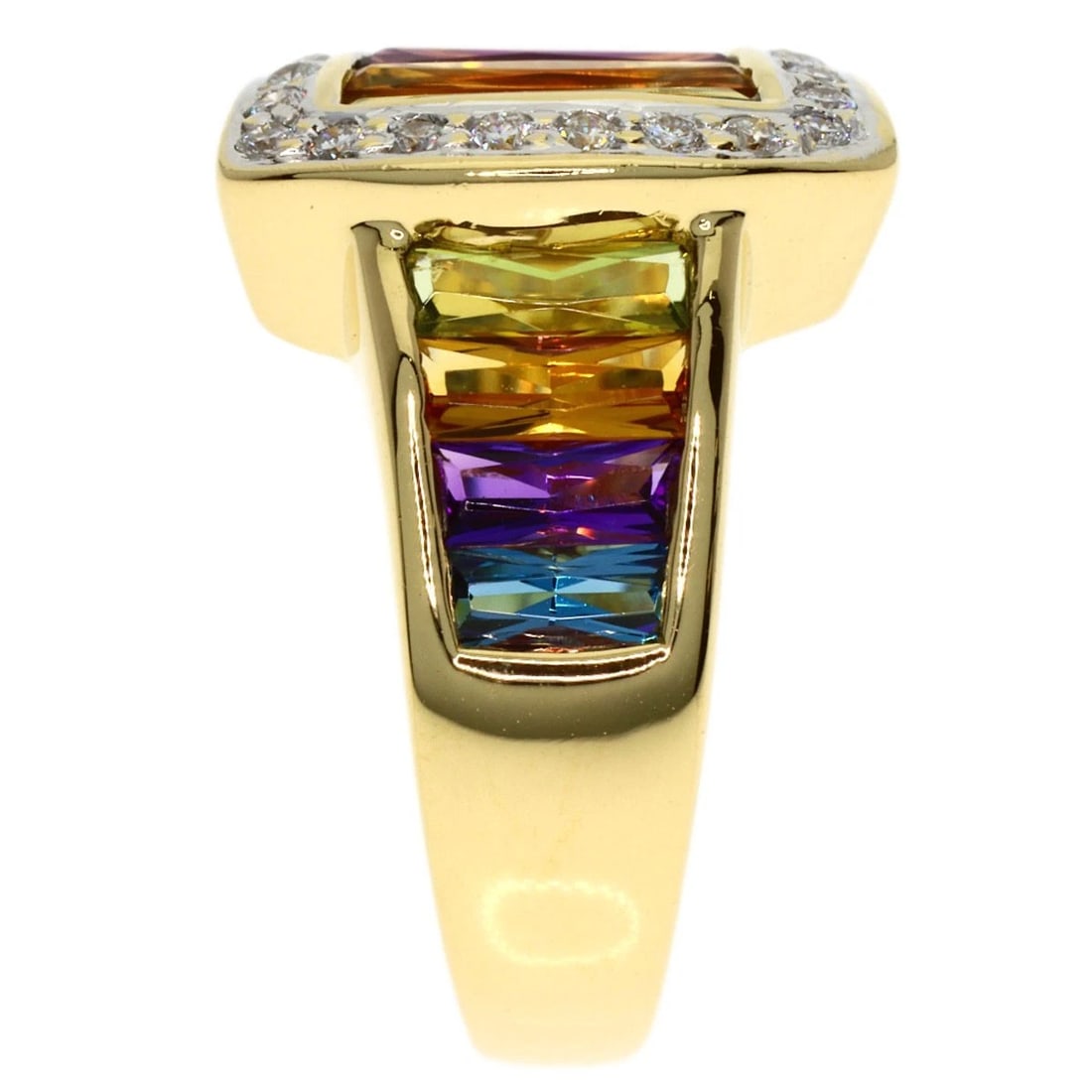 PONTE VECCHIO DIAMOND STONE RING K18 YELLOW GOLD: Ponte Vecchio Diamond stone Ring K18 Yellow Gold Brand: Ponte Vecchio Type/Style: Ring Material: K18 Yellow Gold, Color: Gold Size: 5.25(US) Accessories: None Accessories Notice: When purc