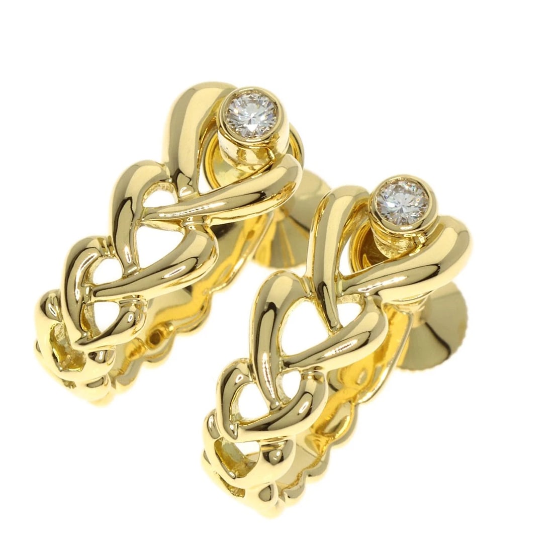 MIKIMOTO DIAMOND EARRING K18 YELLOW GOLD: MIKIMOTO Diamond Earring K18 Yellow Gold Brand: MIKIMOTO Type/Style: Earring Material: K18 Yellow Gold, Main Stone Natural Color: Gold Size: Top Size:0.6inch/16.1x7.3x12mm Accessories: None