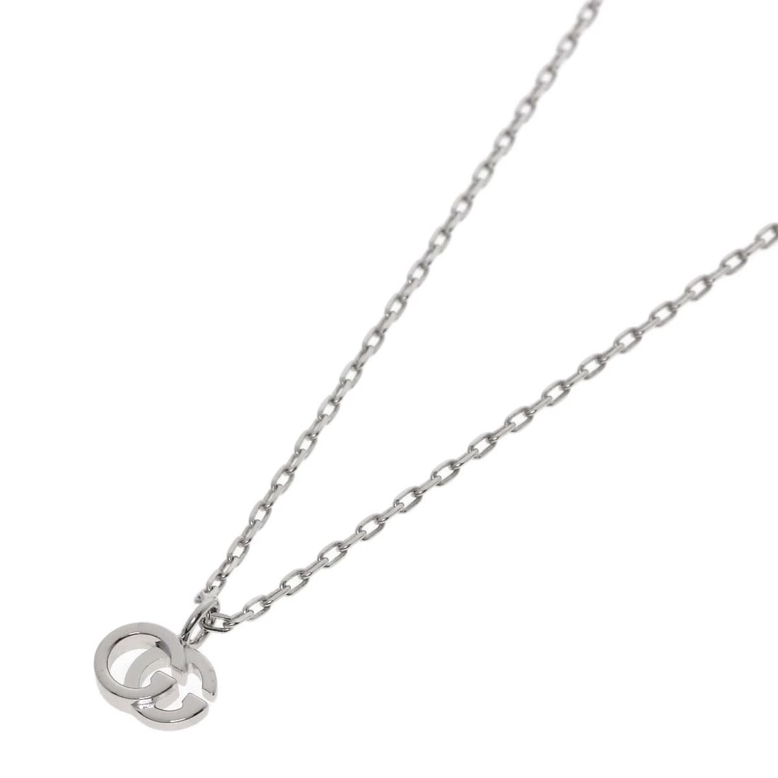 GUCCI DOUBLE NECKLACE K18 WHITE GOLD: GUCCI Double Necklace K18 White Gold Brand: GUCCI Type/Style: Necklace Material: K18 White Gold, Color: Silver Size: Chain Length:16.1inch/41cm Chain Width:0.4inch/1.1mm Top Size:0.3inch/8.2?7.0x1.6mm