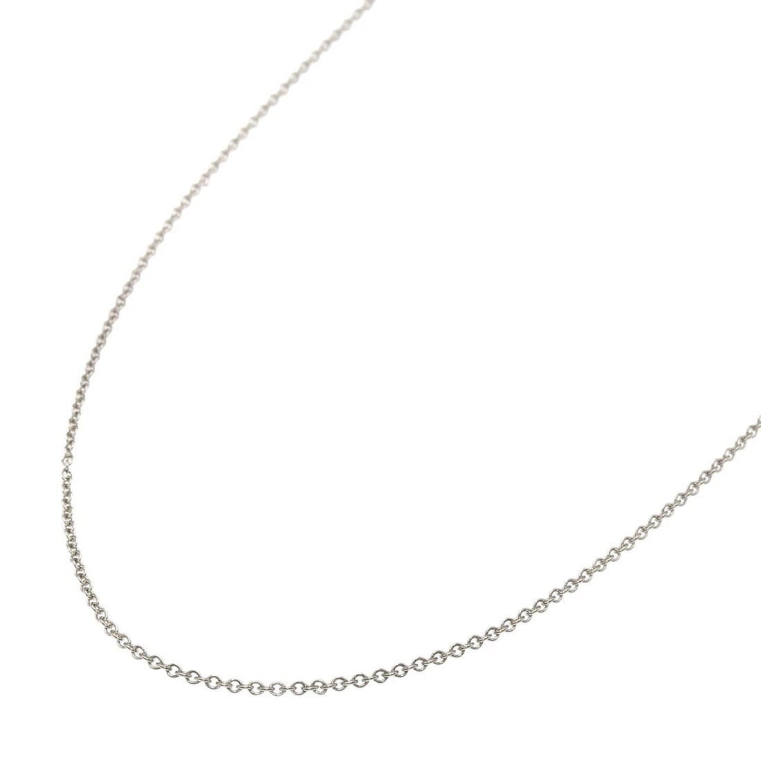 TIFFANY&CO. NECKLACE K18 WHITE GOLD: TIFFANY&Co. Necklace K18 White Gold Brand: TIFFANY&Co. Type/Style: Necklace Material: K18 White Gold, Color: Silver Size: Chain Length:17.7inch/45cm Chain Width:0.3inch/0.8mm Accessories: None