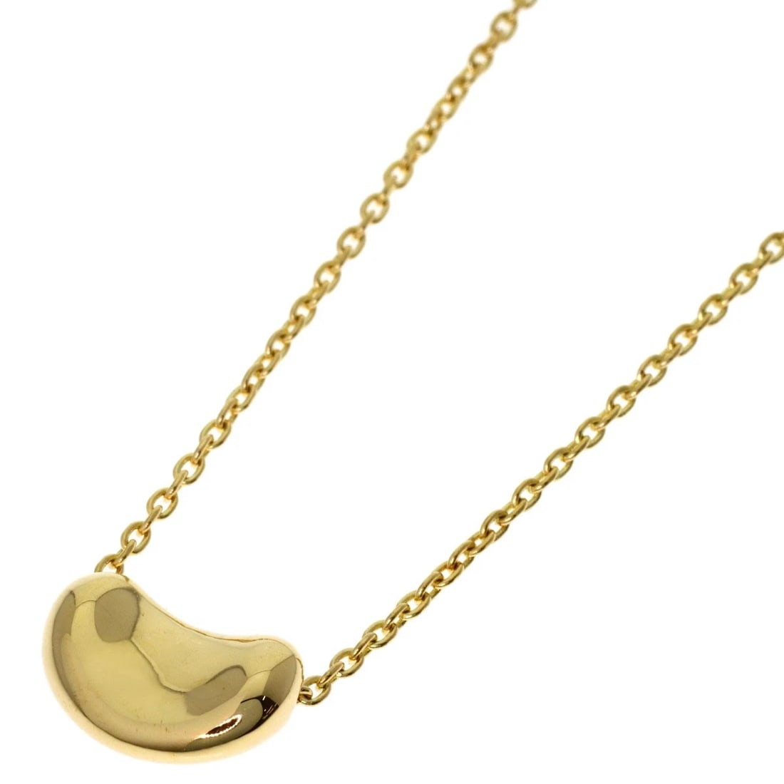 TIFFANY&CO. BEAN NECKLACE K18 YELLOW GOLD: TIFFANY&Co. Bean Necklace K18 Yellow Gold Brand: TIFFANY&Co. Type/Style: Necklace Material: K18 Yellow Gold, Color: Gold Size: Chain Length:15.6inch/39.5cm Chain Width:0.4inch/1mm Top