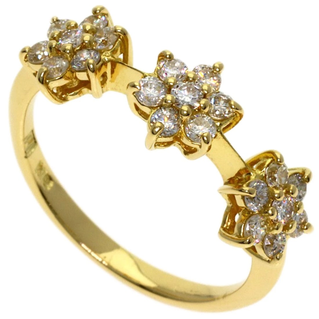 PONTE VECCHIO DIAMOND RING K18 YELLOW GOLD: Ponte Vecchio Diamond Ring K18 Yellow Gold Brand: Ponte Vecchio Type/Style: Ring Material: K18 Yellow Gold, Color: Gold Size: 4(US) Accessories: None Accessories Notice: When purchasing pre-owned