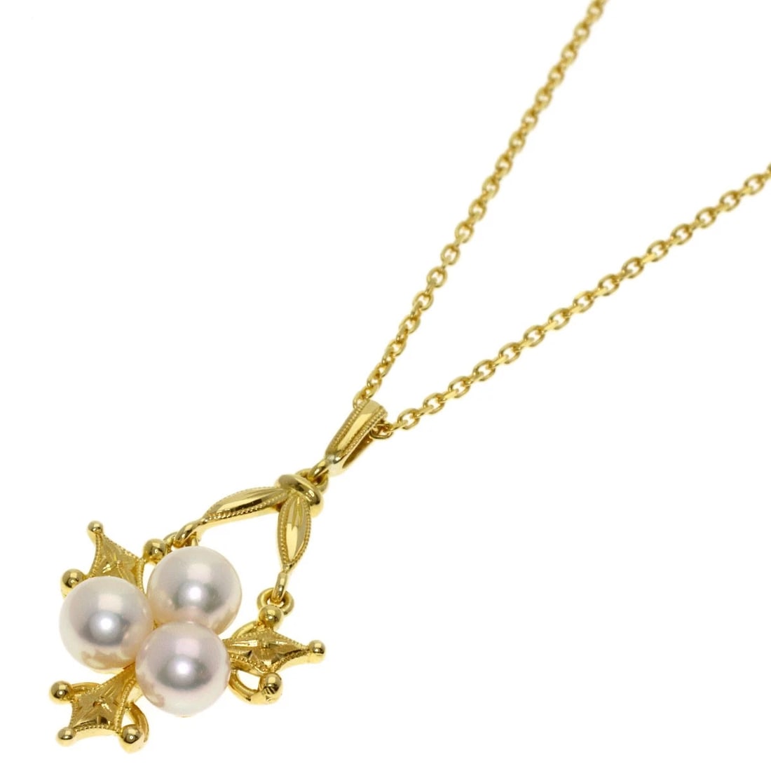 MIKIMOTO AKOYA PEARL NECKLACE K18 YELLOW GOLD: MIKIMOTO Akoya Pearl Necklace K18 Yellow Gold Brand: MIKIMOTO Type/Style: Necklace Material: K18 Yellow Gold, Color: Gold Size: Stone Size:0.2inch/5.0mm Chain Length:15.7inch/40cm Chain