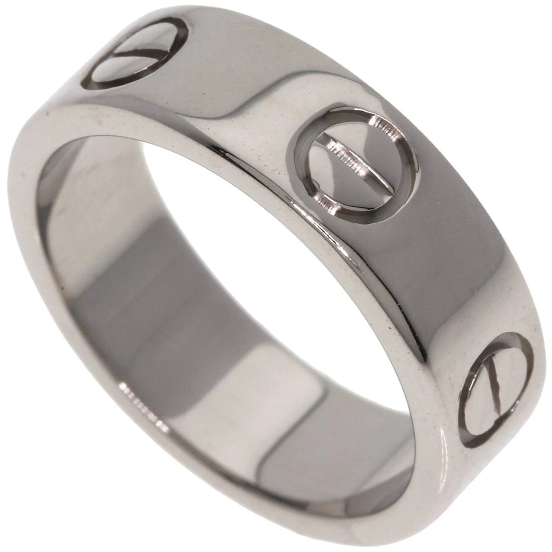 CARTIER LOVE RING K18 WHITE GOLD: CARTIER love Ring K18 White Gold Brand: CARTIER Type/Style: Ring Material: K18 White Gold, Color: Silver Size: 4.5(US) Accessories: None Accessories Notice: When purchasing pre-owned goods, please