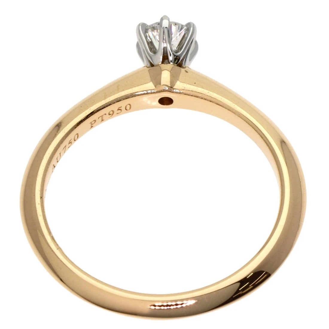 TIFFANY&CO. DIAMOND RING K18 PINK GOLD PT950: TIFFANY&Co. Diamond Ring K18 Pink Gold PT950 Brand: TIFFANY&Co. Type/Style: Ring Material: K18 Pink Gold/PT950, Color: Gold Size: 4.5(US) Accessories: None Accessories Notice: When purchasing