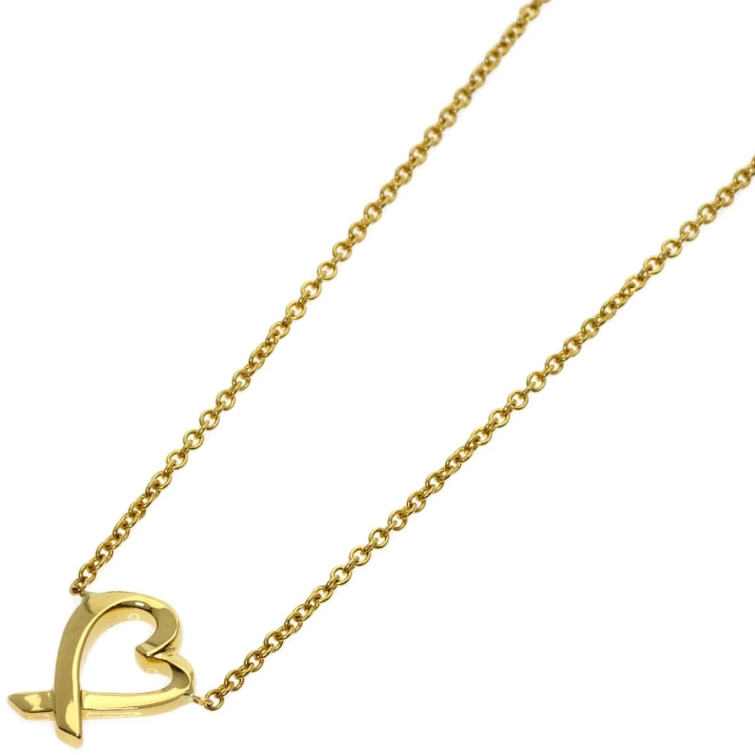 TIFFANY&CO. LOVING HEART NECKLACE K18 YELLOW GOLD: TIFFANY&Co. Loving heart Necklace K18 Yellow Gold Brand: TIFFANY&Co. Type/Style: Necklace Material: K18 Yellow Gold, Color: Gold Size: Chain Length:18.3inch/46.5cm Chain Width:0.5inch/1.2mm Top