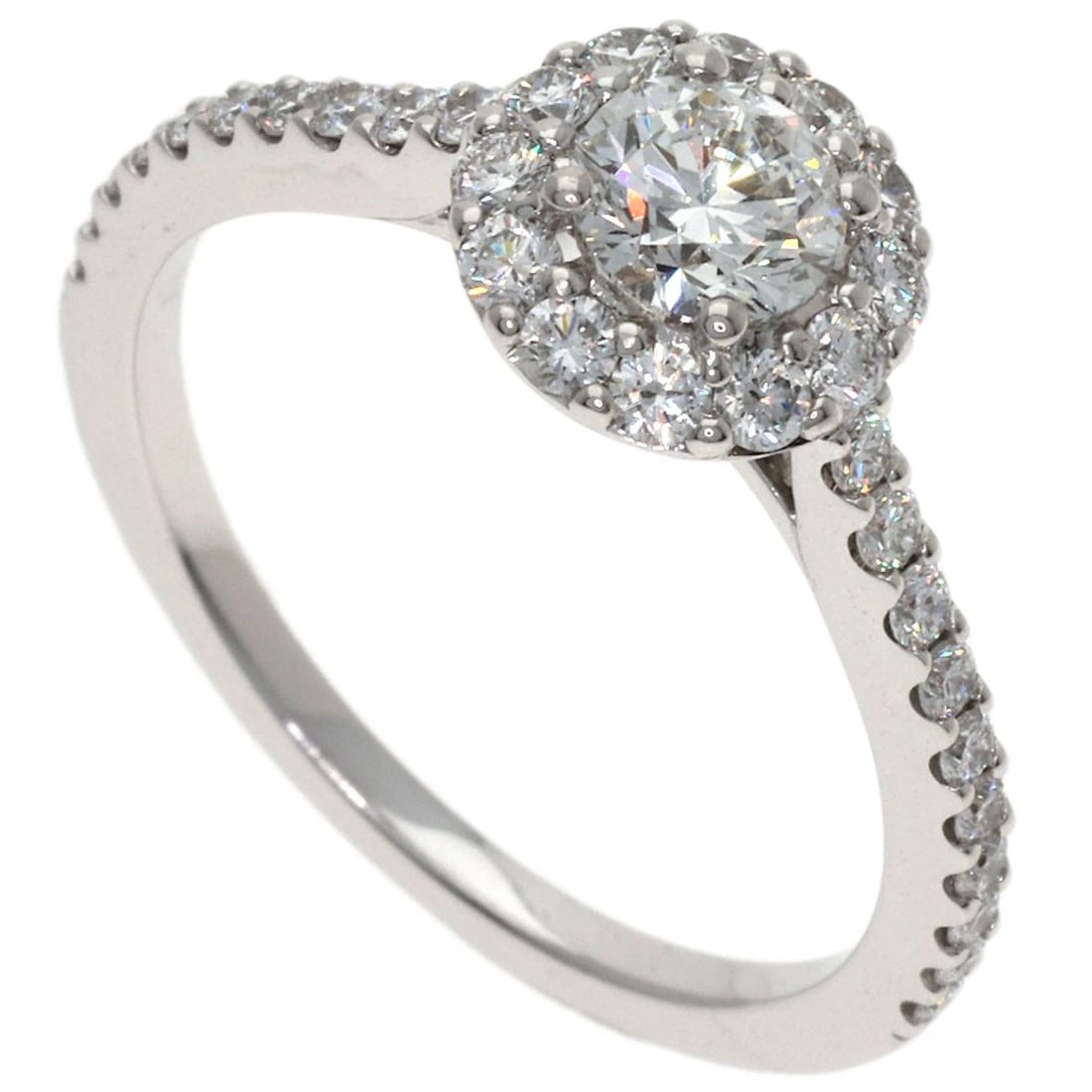 GRAFF ROUND DIAMOND RING K18 WHITE GOLD: GRAFF Round Diamond Ring K18 White Gold Brand: GRAFF Type/Style: Ring Material: K18 White Gold, Main Stone Natural Color: Silver Size: 5.75(US) Accessories: None Accessories Notice: When p