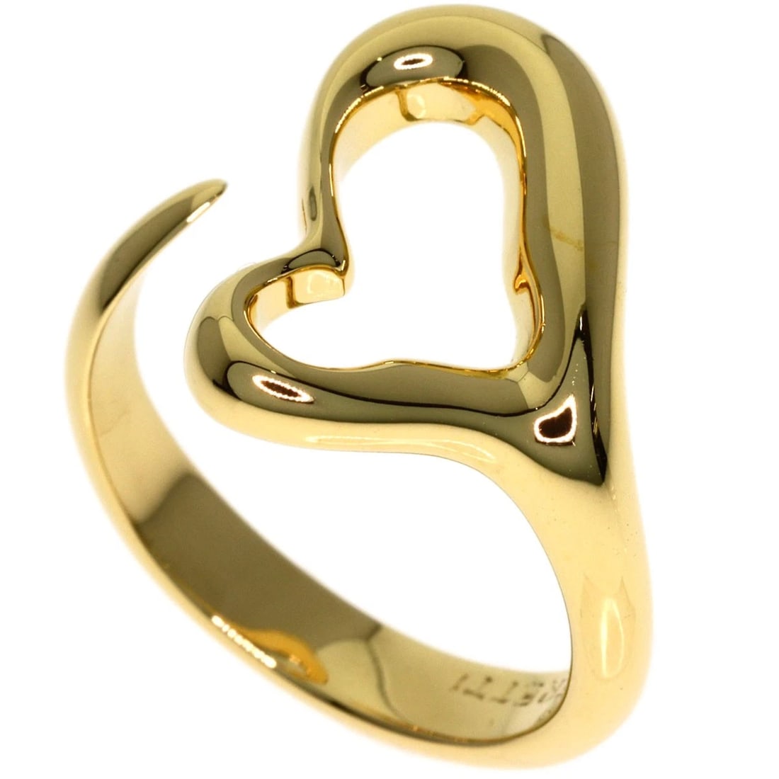 TIFFANY&CO. OPEN HEART RING K18 YELLOW GOLD: TIFFANY&Co. Open heart Ring K18 Yellow Gold Brand: TIFFANY&Co. Type/Style: Ring Material: K18 Yellow Gold, Color: Gold Size: 4.5(US) Accessories: None Accessories Notice: When purchasing p