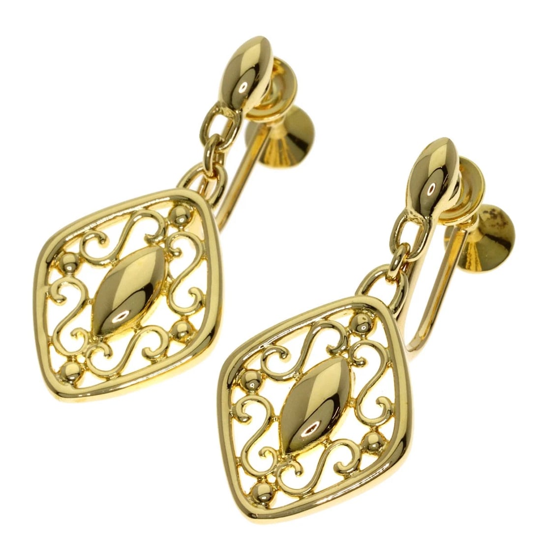 MIKIMOTO OPENWORK MOTIF EARRING K18 YELLOW GOLD: MIKIMOTO Openwork motif Earring K18 Yellow Gold Brand: MIKIMOTO Type/Style: Earring Material: K18 Yellow Gold, Color: Gold Size: Top Size:1.1inch/28.3?13.5?2.3mm Accessories: None Accessories Notice:
