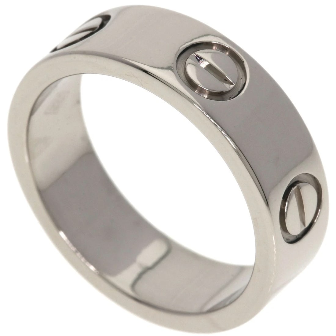 CARTIER LOVE RING K18 WHITE GOLD: CARTIER love Ring K18 White Gold Brand: CARTIER Type/Style: Ring Material: K18 White Gold, Color: Silver Size: 5(US) Accessories: None Accessories Notice: When purchasing pre-owned goods, please
