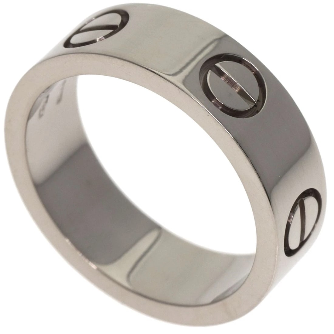 CARTIER LOVE RING K18 WHITE GOLD: CARTIER love Ring K18 White Gold Brand: CARTIER Type/Style: Ring Material: K18 White Gold, Color: Silver Size: 5(US) Accessories: None Accessories Notice: When purchasing pre-owned goods, please