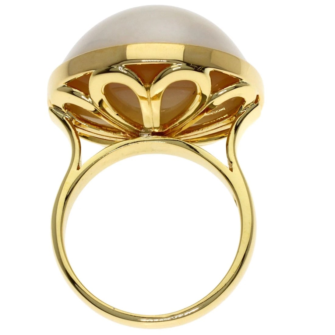 MIKIMOTO PEARL RING K18 YELLOW GOLD: MIKIMOTO Pearl Ring K18 Yellow Gold Brand: MIKIMOTO Type/Style: Ring Material: K18 Yellow Gold, Color: Gold Size: 5.5(US) Accessories: None Accessories Notice: When purchasing pre-owned goods, please