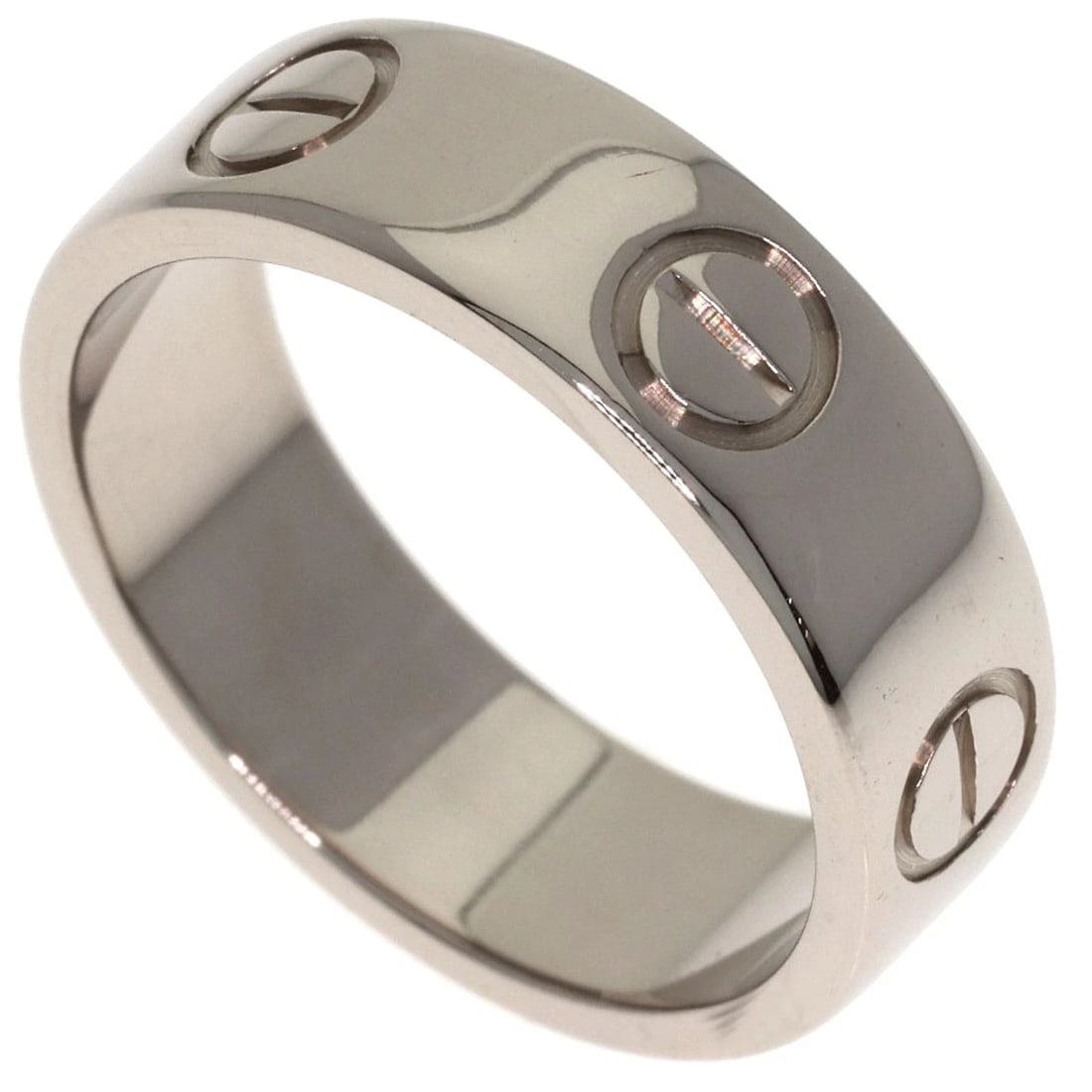 CARTIER LOVE RING K18 WHITE GOLD: CARTIER love Ring K18 White Gold Brand: CARTIER Type/Style: Ring Material: K18 White Gold, Color: Silver Size: 5(US) Accessories: None Accessories Notice: When purchasing pre-owned goods,