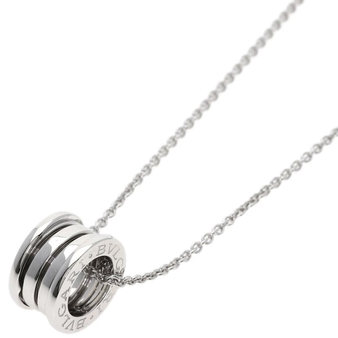 BVLGARI B.ZERO1 NECKLACE K18 WHITE GOLD: BVLGARI B.zero1 Necklace K18 White Gold Brand: BVLGARI Type/Style: Necklace Material: K18 White Gold, Color: Silver Size: Chain Length:15.9inch/40.5cm Chain Width:0.7inch/1.9mm Top Size:0.6inch/14.7x8