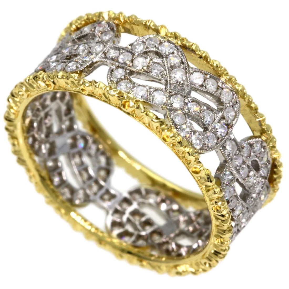 BUCCELLATI DIAMOND RING K18 YELLOW GOLD K18 WHITE GOLD (1 of 4)