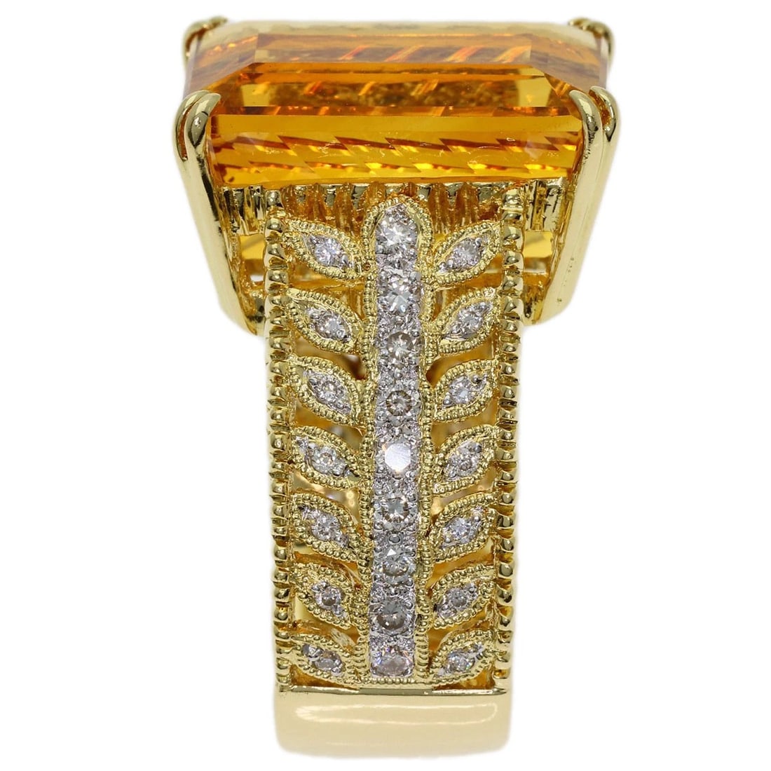 CITRIN DIAMOND RING K18 YELLOW GOLD (1 of 3)
