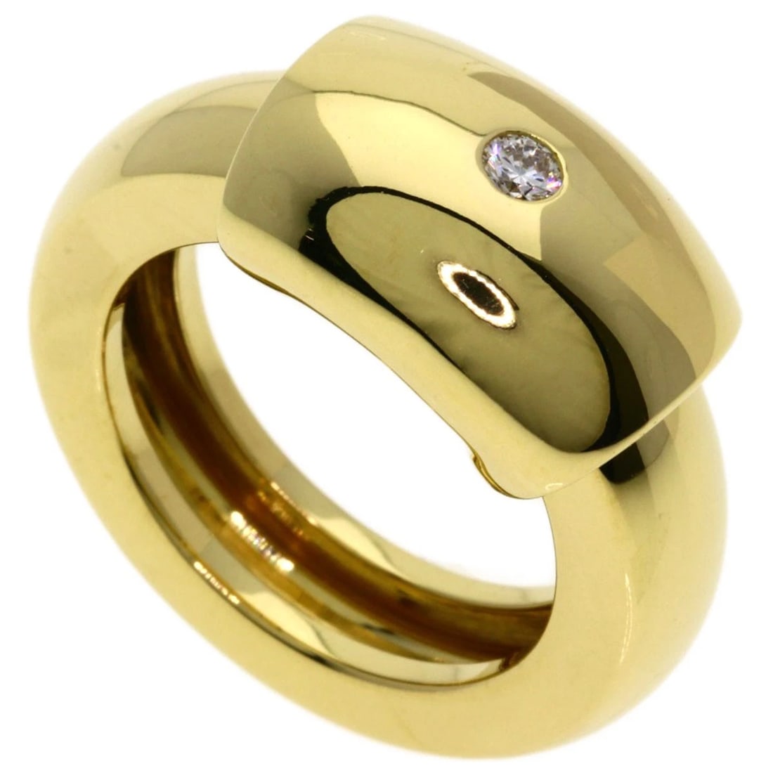 PIAGET DIAMOND RING K18 YELLOW GOLD: PIAGET Diamond Ring K18 Yellow Gold Brand: PIAGET Type/Style: Ring Material: K18 Yellow Gold, Main Stone Natural Color: Gold Size: 6.5(US) Accessories: None Accessories Notice: When purcha