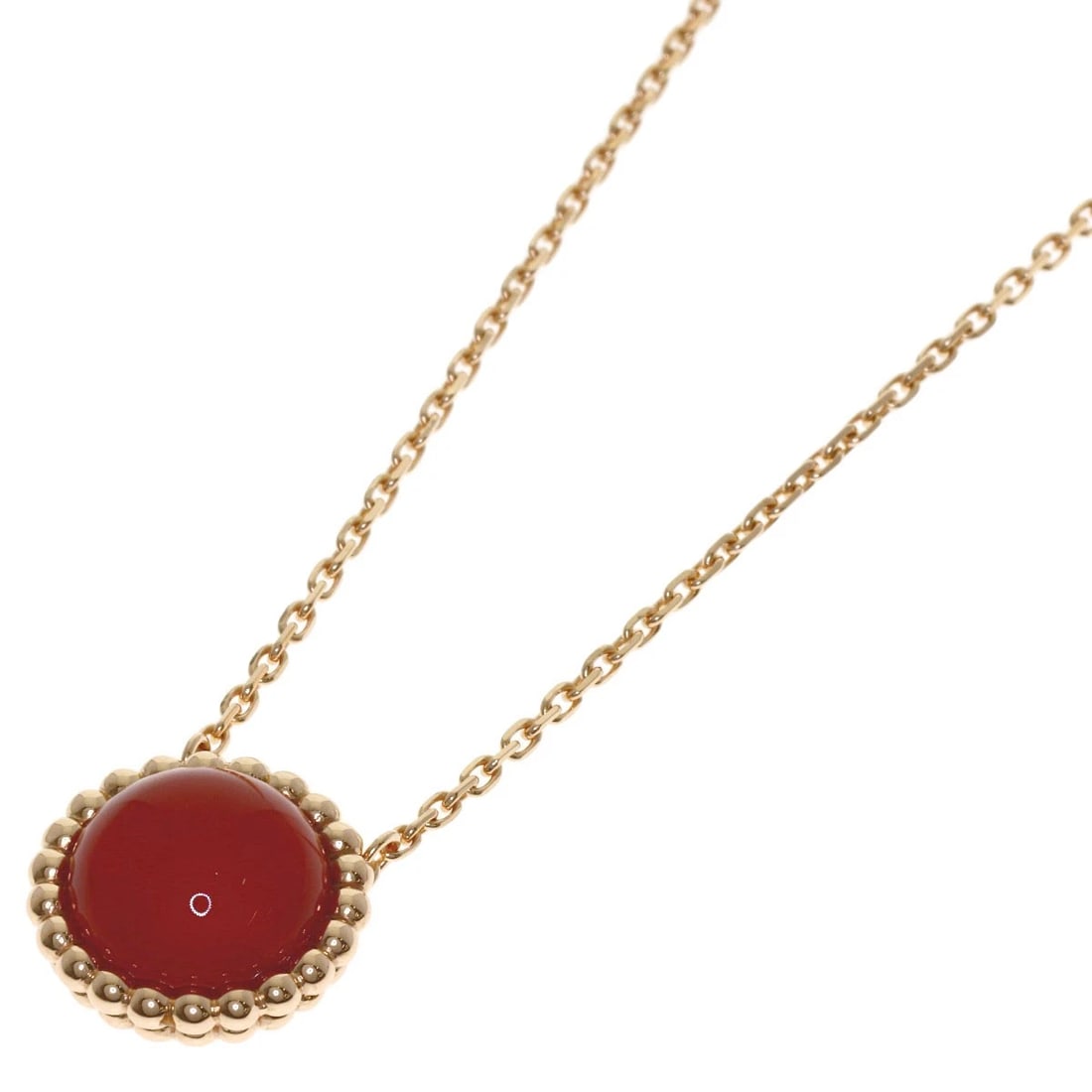 VAN CLEEF & ARPELS NECKLACE K18 PINK GOLD: Van Cleef & Arpels Necklace K18 Pink Gold Brand: Van Cleef & Arpels Type/Style: Necklace Material: K18 Pink Gold, Main Stone Carnelian Color: Gold Size: Chain Length:16.5inch/42cm Chain