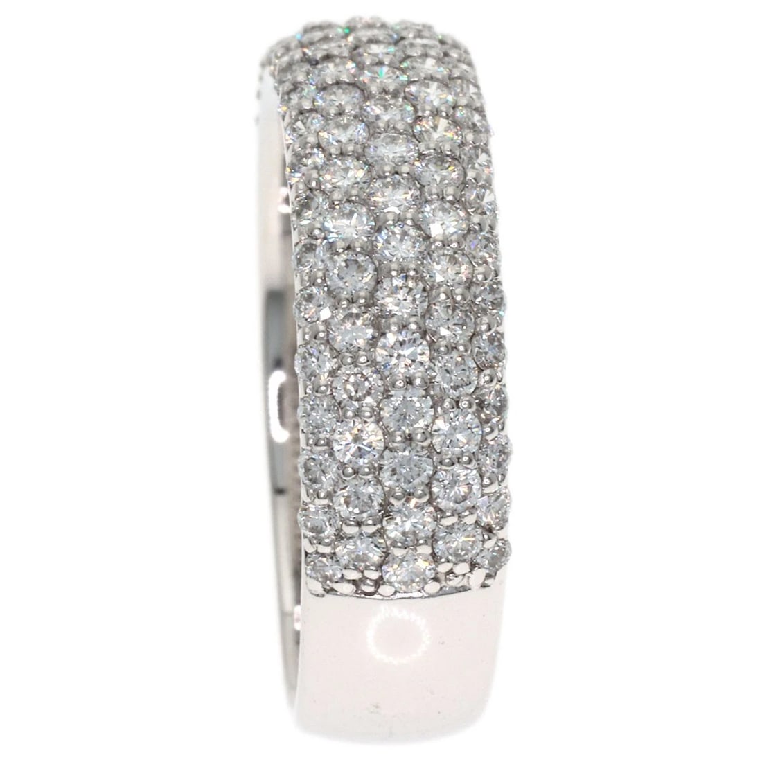 PONTE VECCHIO PAVE DIAMOND RING K18 WHITE GOLD: Ponte Vecchio Pave Diamond Ring K18 White Gold Brand: Ponte Vecchio Type/Style: Ring Material: K18 White Gold, Main Stone Natural Color: Silver Size: 6.5(US) Accessories: None Accessories