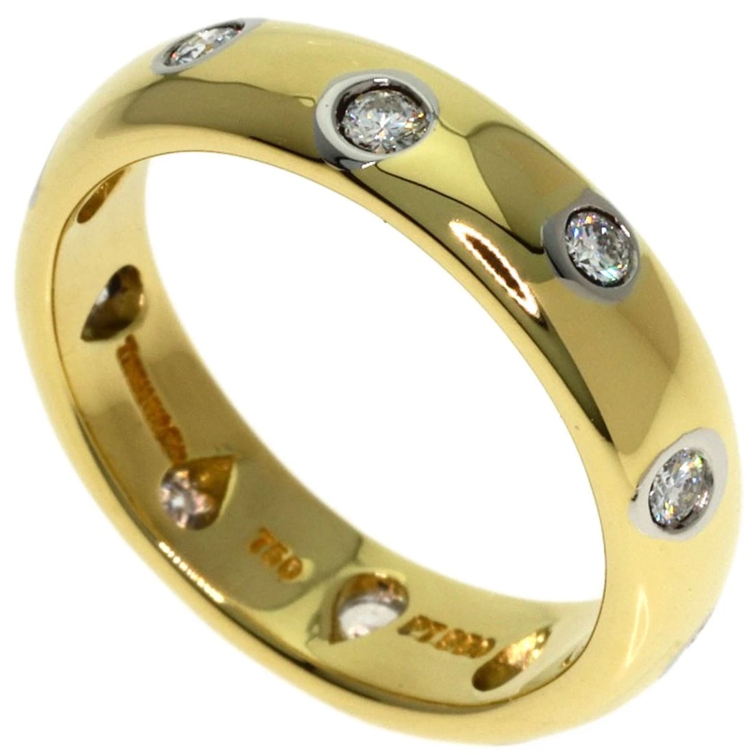 TIFFANY&CO. DIAMOND RING K18 YELLOW GOLD PT950: TIFFANY&Co. Diamond Ring K18 Yellow Gold PT950 Brand: TIFFANY&Co. Type/Style: Ring Material: K18 Yellow Gold/PT950, Color: Gold Size: 4.25(US) Accessories: None Accessories Notice: When pu