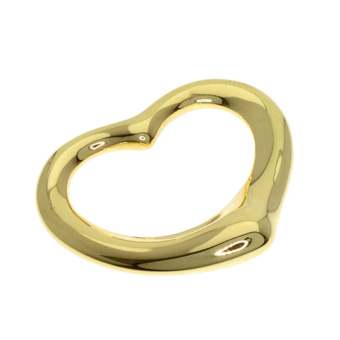 TIFFANY&CO. OPEN HEART PENDANT TOP K18 YELLOW GOLD: TIFFANY&Co. Open heart Pendant top K18 Yellow Gold Brand: TIFFANY&Co. Type/Style: Pendant top Material: K18 Yellow Gold, Color: Gold Size: Top Size:0.5inch/13.3x15.4x2mm Accessories: None