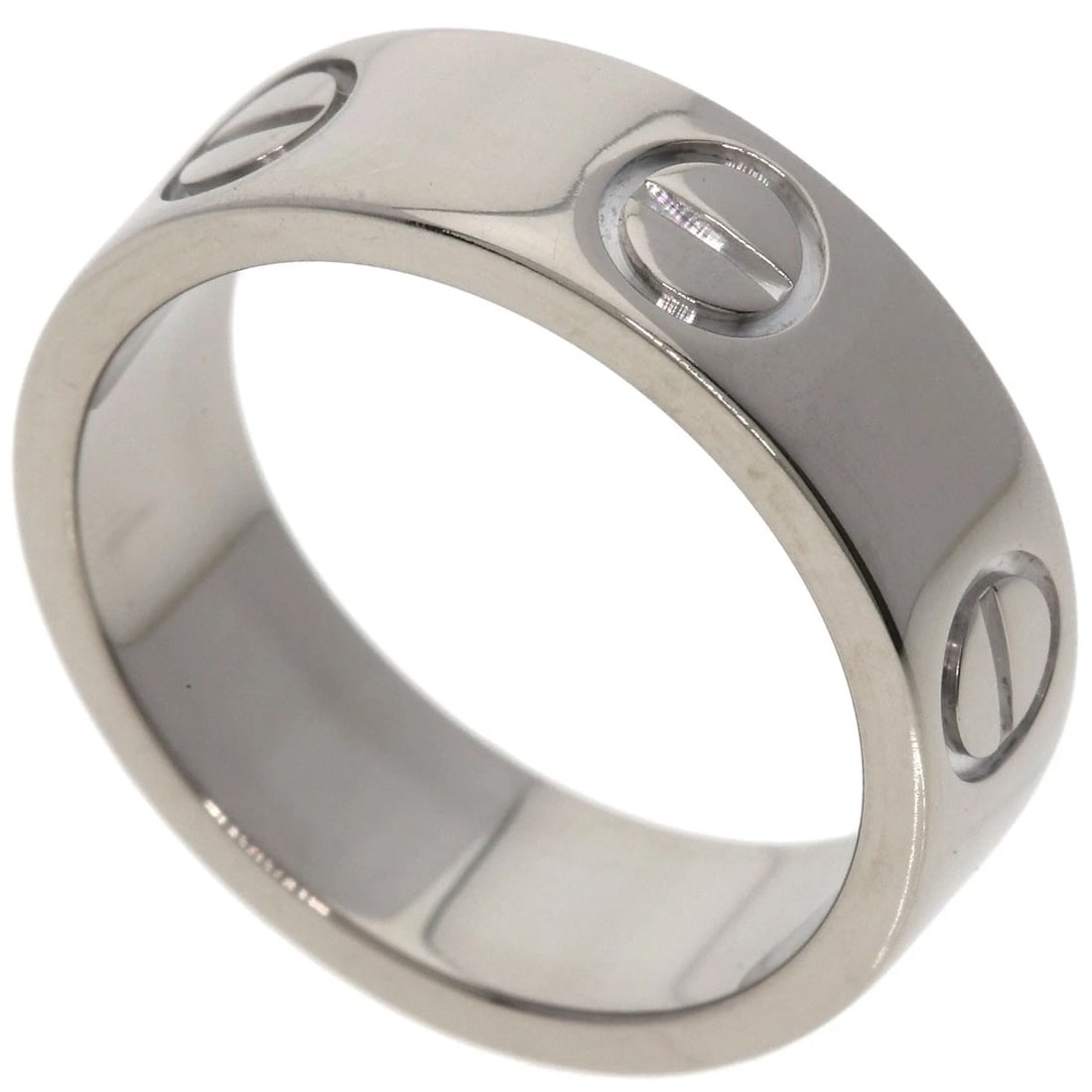 CARTIER LOVE RING K18 WHITE GOLD: CARTIER love Ring K18 White Gold Brand: CARTIER Type/Style: Ring Material: K18 White Gold, Color: Silver Size: 4.5(US) Accessories: None Accessories Notice: When purchasing pre-owned goods