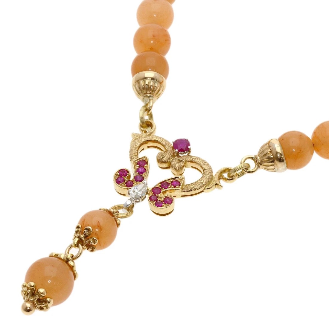 CAZZANIGA RUBY DIAMOND NECKLACE K18 YELLOW GOLD: CAZZANIGA Ruby Diamond Necklace K18 Yellow Gold Brand: CAZZANIGA Type/Style: Necklace Material: K18 Yellow Gold, Color: Gold Size: Chain Length:16.9inch/43cm Chain Width:3.9inch/10mm Top Size:2.8inch/