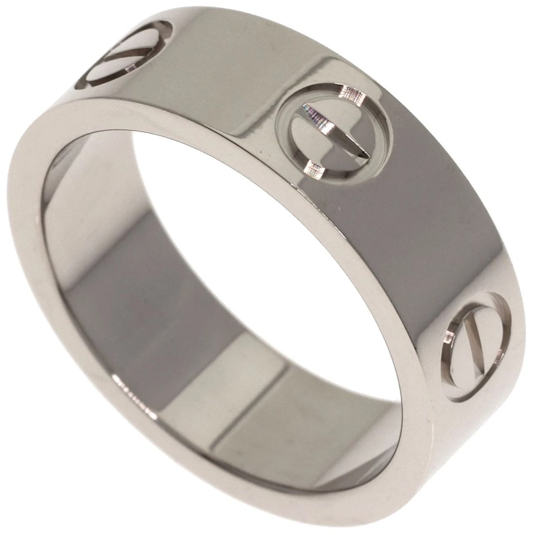CARTIER LOVE RING K18 WHITE GOLD: CARTIER love Ring K18 White Gold Brand: CARTIER Type/Style: Ring Material: K18 White Gold, Color: Silver Size: 4.5(US) Accessories: None Accessories Notice: When purchasing pre-owned goods