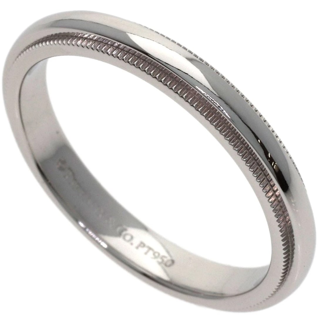 TIFFANY&CO. MILGRAIN RING PLATINUM PT950: TIFFANY&Co. Milgrain Ring Platinum PT950 Brand: TIFFANY&Co. Type/Style: Ring Material: Platinum PT950, Color: Silver Size: 8.25(US) Accessories: None Accessories Notice: When purchasing pr
