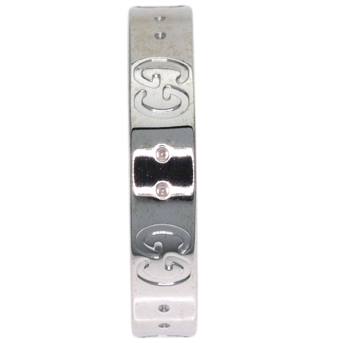 GUCCI RING K18 WHITE GOLD: GUCCI Ring K18 White Gold Brand: GUCCI Type/Style: Ring Material: K18 White Gold, Color: Silver Size: 7.5(US) Accessories: None Accessories Notice: When purchasing pre-owned goods, please