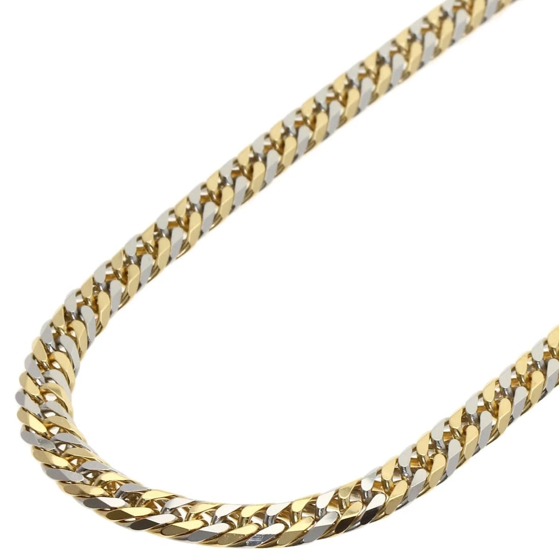 CURB CHAIN NECKLACE K18 YELLOW GOLD PT850 (1 of 5)