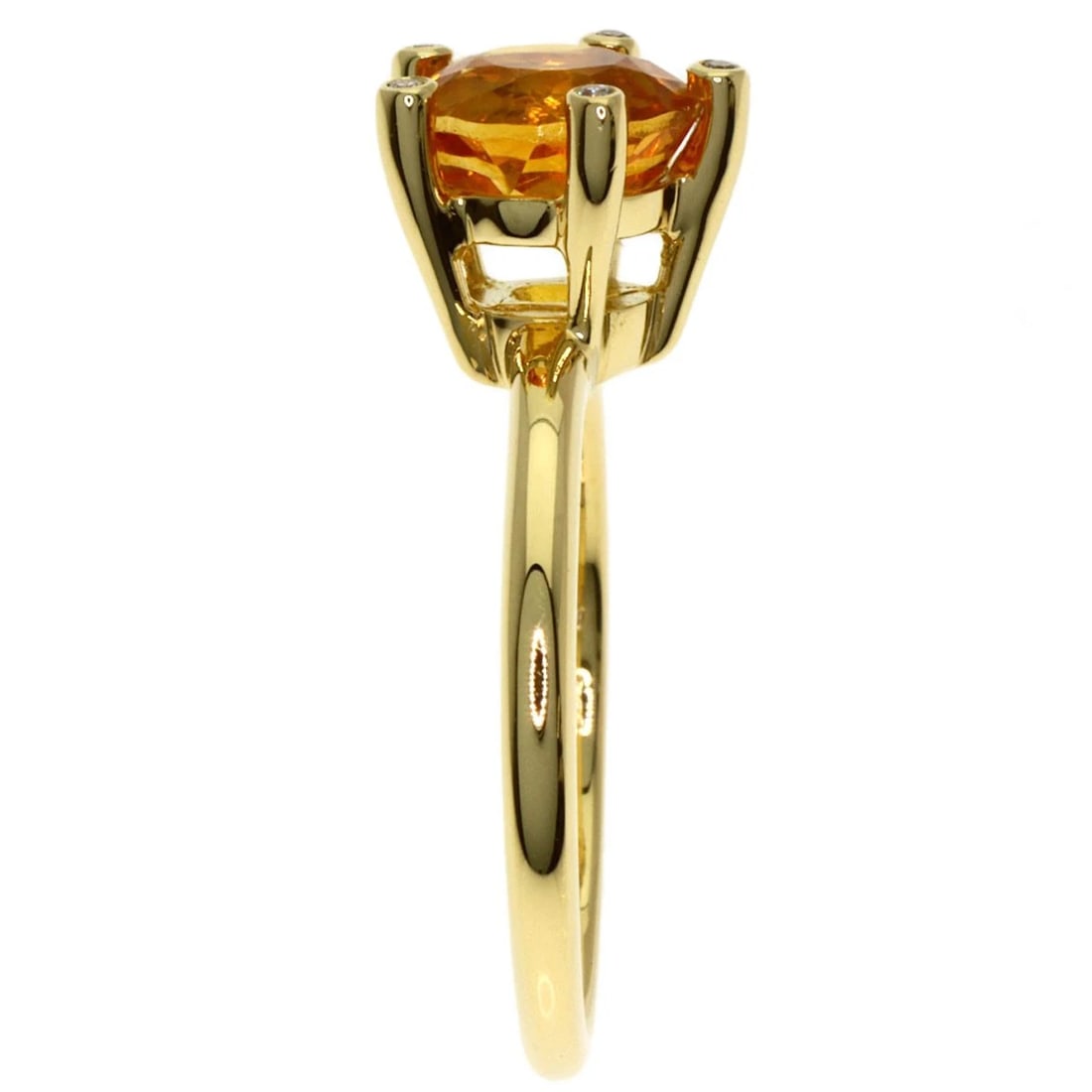 PONTE VECCHIO CITRIN DIAMOND RING K18 YELLOW GOLD: Ponte Vecchio Citrin Diamond Ring K18 Yellow Gold Brand: Ponte Vecchio Type/Style: Ring Material: K18 Yellow Gold, Color: Gold Size: 5(US) Accessories: None Accessories Notice: When purcha