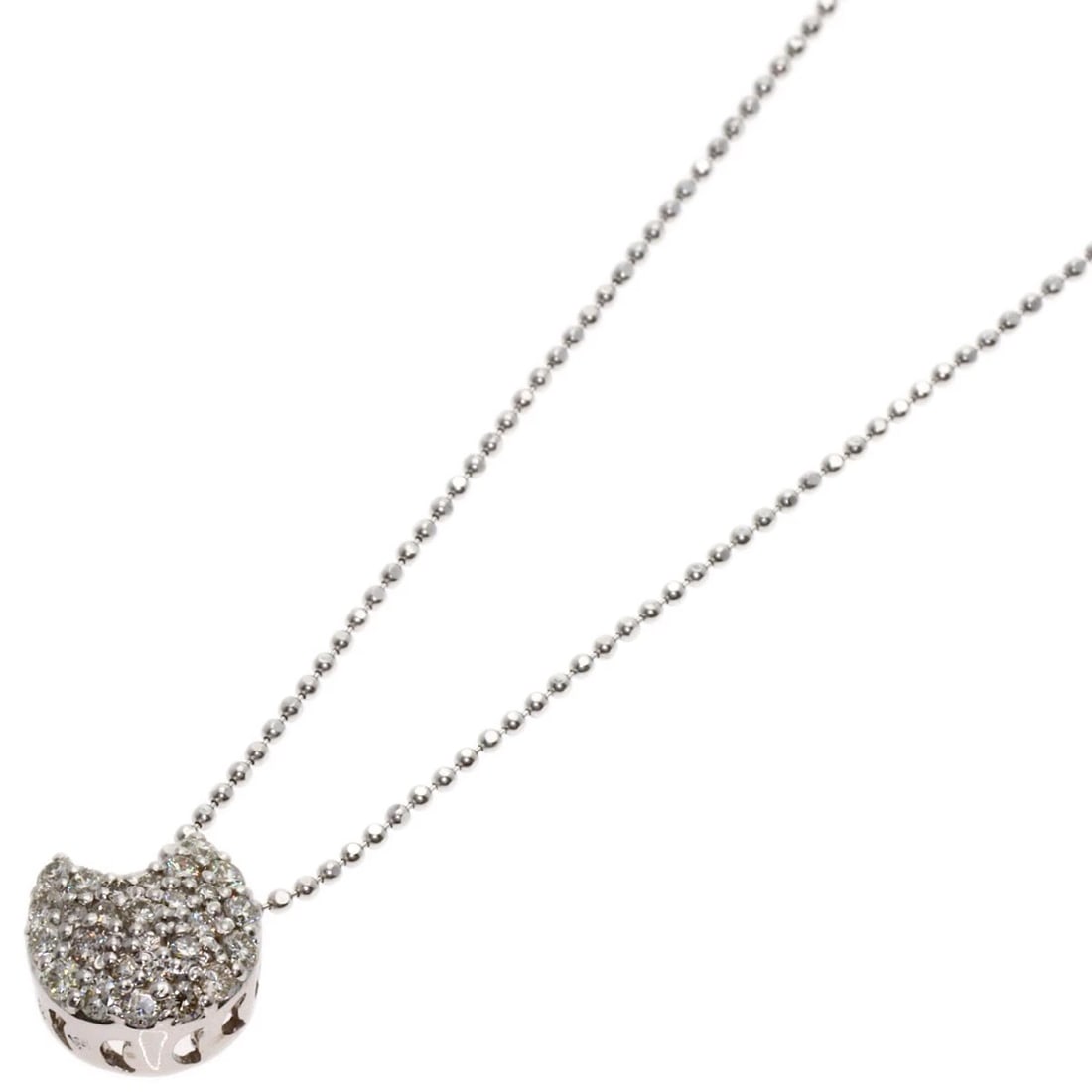 PONTE VECCHIO DIAMOND NECKLACE K18 WHITE GOLD: Ponte Vecchio Diamond Necklace K18 White Gold Brand: Ponte Vecchio Type/Style: Necklace Material: K18 White Gold, Color: Silver Size: Chain Length:15.9inch/40.5cm Chain Width:0.4inch/1mm Top Size:0.4i