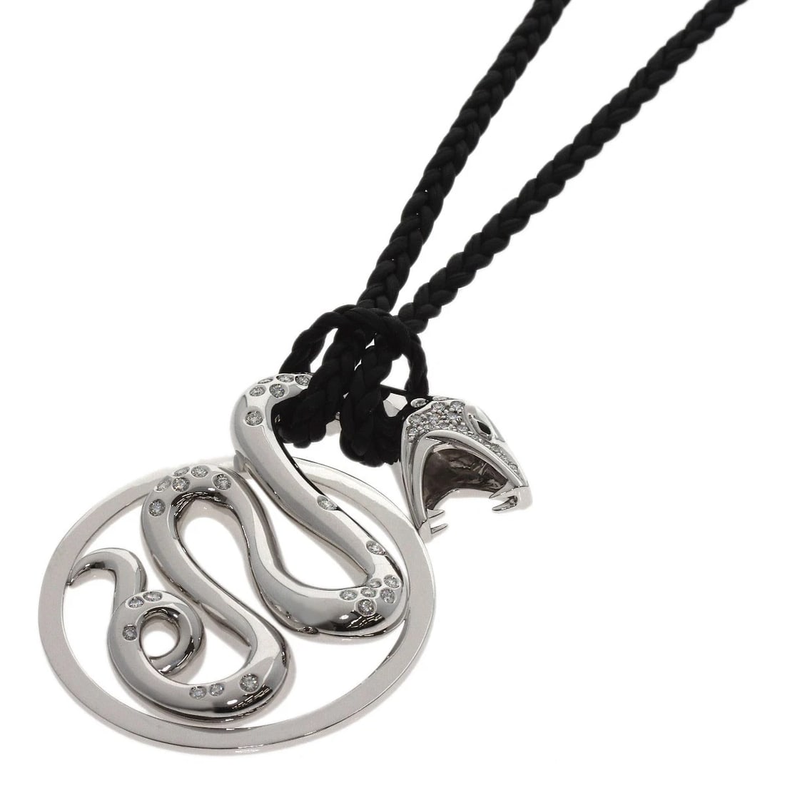 BOUCHERON TULBLE DIAMOND ONYX NECKLACE K18 WHITE GOLD: Boucheron Tulble Diamond Onyx Necklace K18 White Gold Brand: Boucheron Type/Style: Necklace Material: K18 White Gold, Main Stone Natural Color: Silver Size: Chain Length:41.3inch/105cm Chain Width:1.6