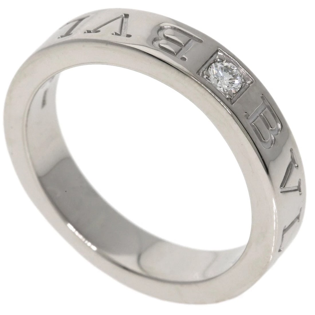 BVLGARI DIAMOND RING K18 WHITE GOLD: BVLGARI Diamond Ring K18 White Gold Brand: BVLGARI Type/Style: Ring Material: K18 White Gold, Color: Silver Size: 5.25(US) Accessories: None Accessories Notice: When purchasing pre-owned g